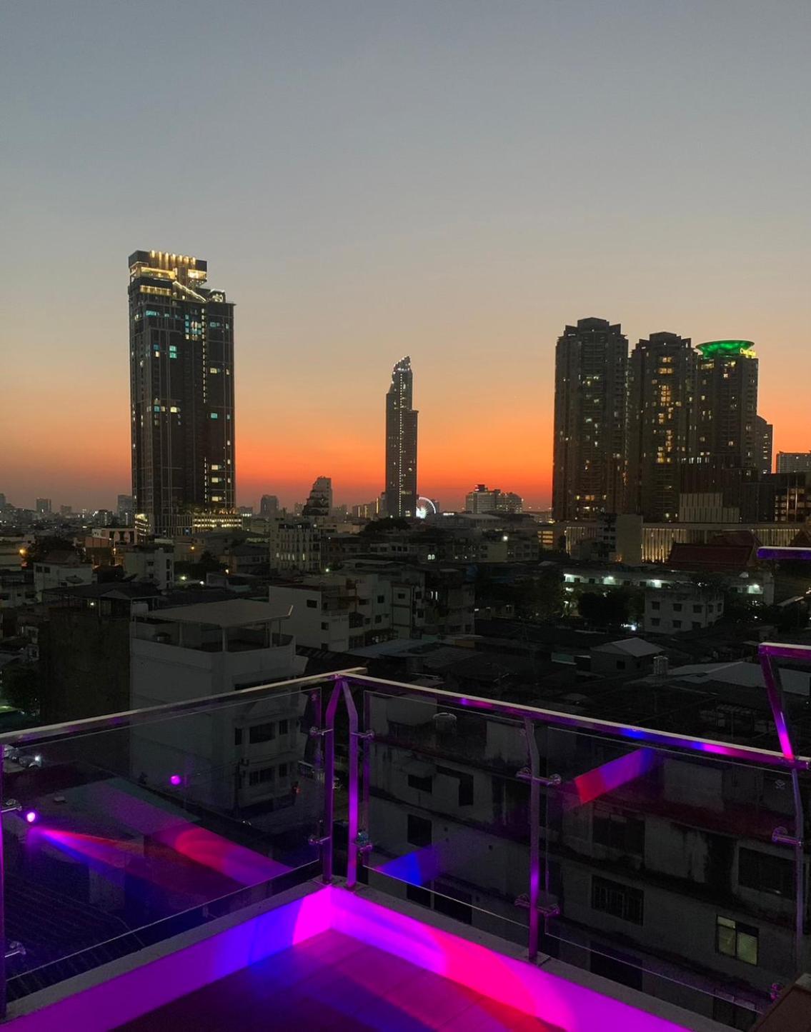 Miloft Sathorn Hotel - Sha Plus Certified Бангкок Екстер'єр фото View of the city from the rooftop of the hotel